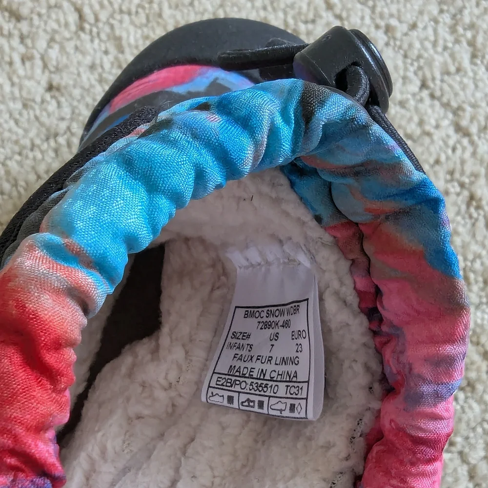 Bogs B-MOC Snow Boots Toddler 7 Wild Brush Waterproof Fleece Outdoor Winter Ski